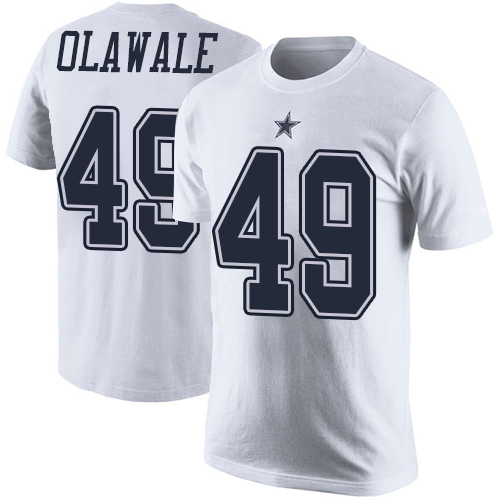Men Dallas Cowboys White Jamize Olawale Rush Pride Name and Number #49 Nike NFL T Shirt